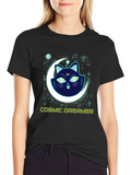 Cosmic Dreamer Cat T-Shirt