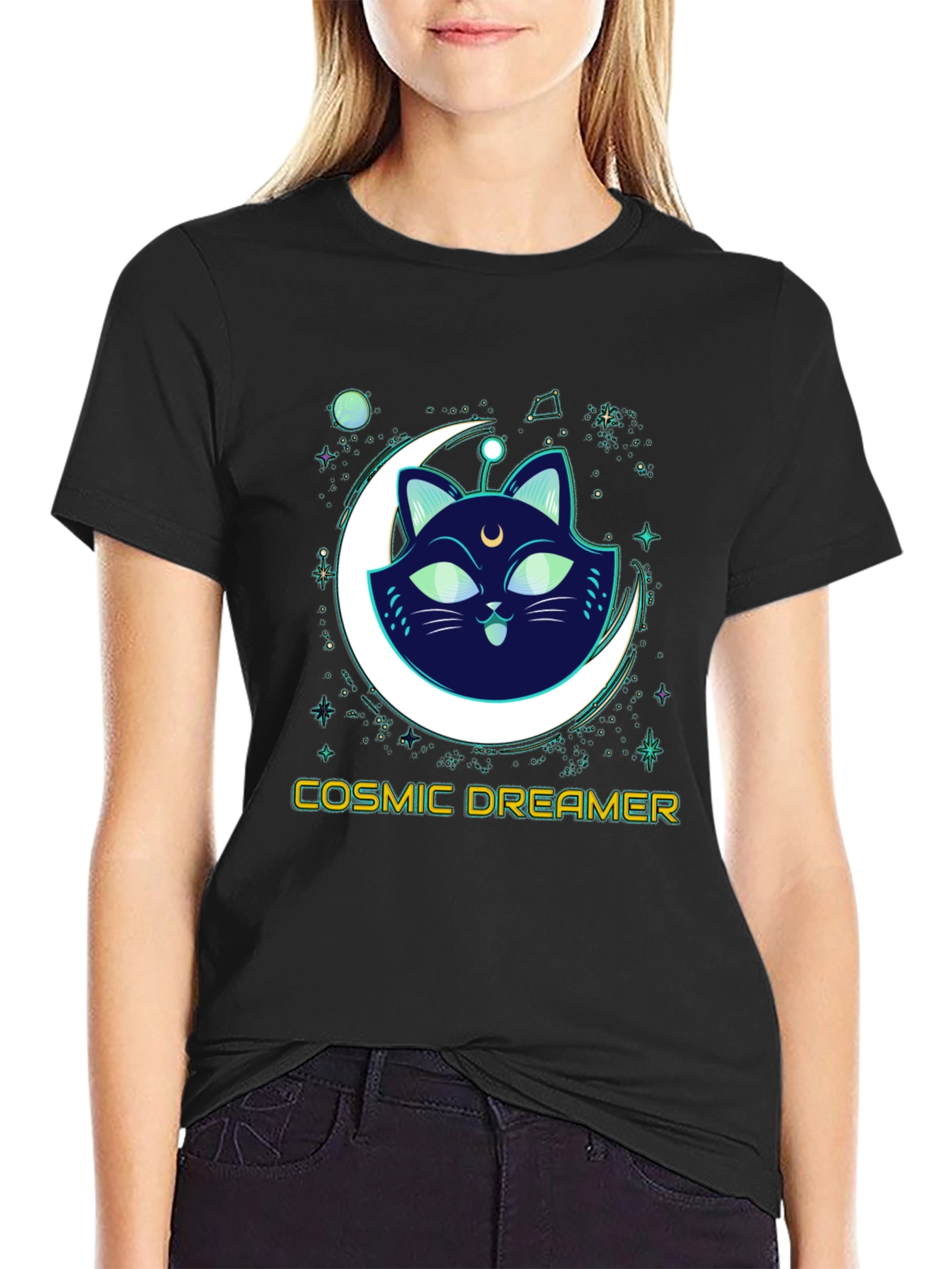 Cosmic Dreamer Cat T-Shirt