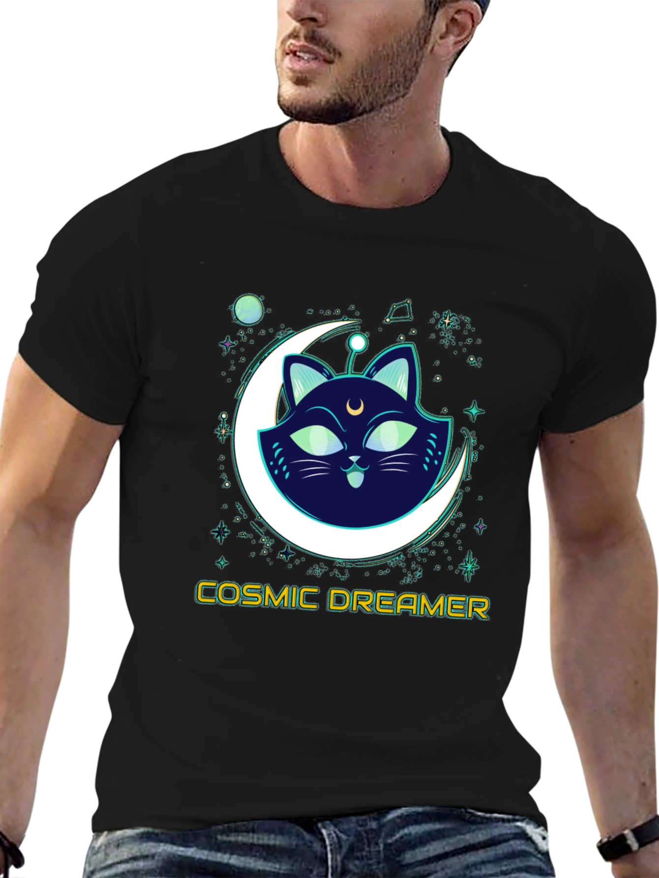 Cosmic Dreamer Cat T-Shirt