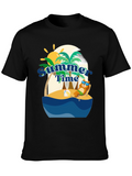 Summer Time Beach Bear Graphic T-Shirt