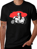 Who Cares Motorcycle Graphic T-Shirt