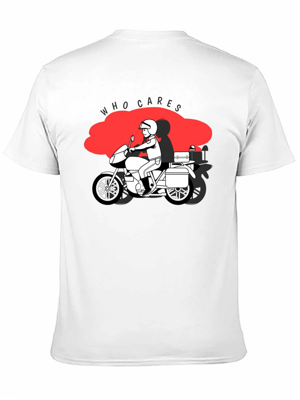 Who Cares Motorcycle Graphic T-Shirt