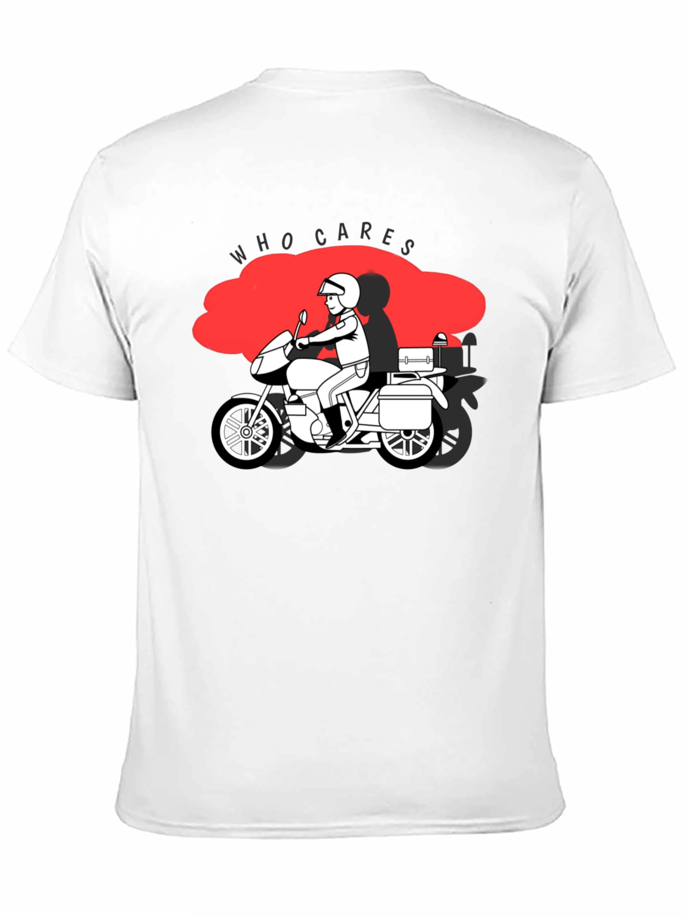 Who Cares Motorcycle Graphic T-Shirt