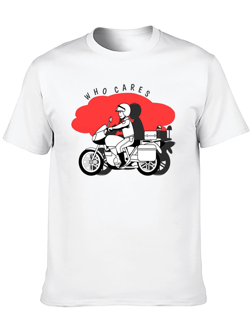 Who Cares Motorcycle Graphic T-Shirt