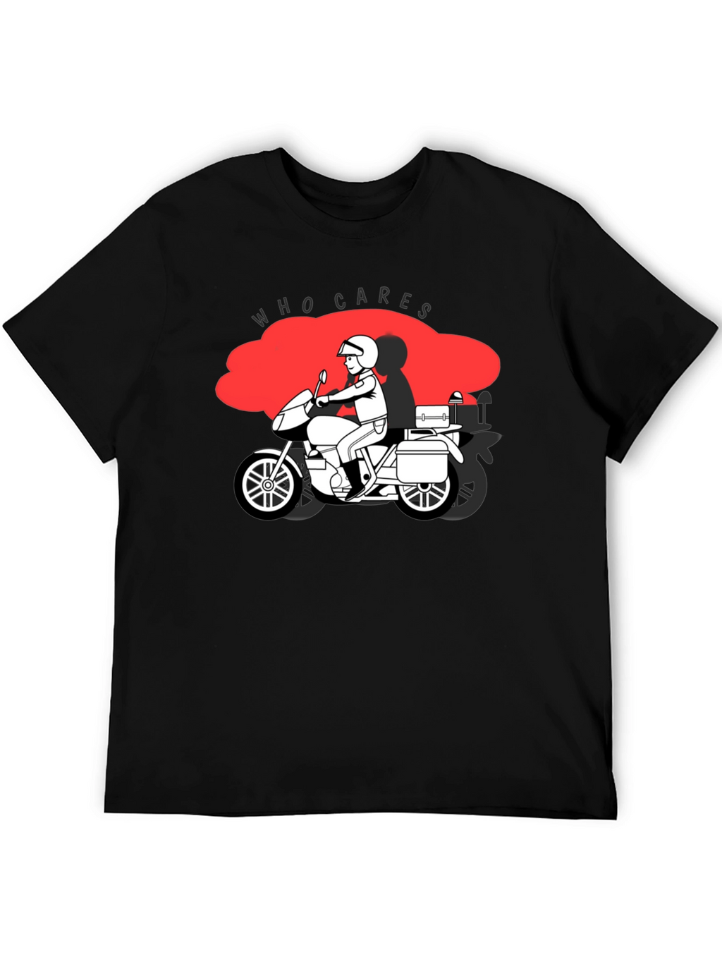 Who Cares Motorcycle Graphic T-Shirt