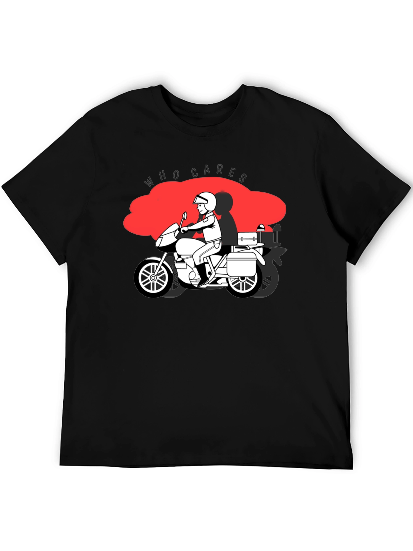 Who Cares Motorcycle Graphic T-Shirt
