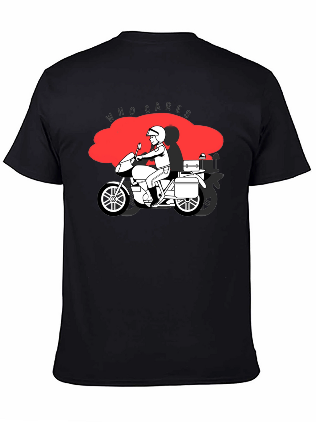 Who Cares Motorcycle Graphic T-Shirt