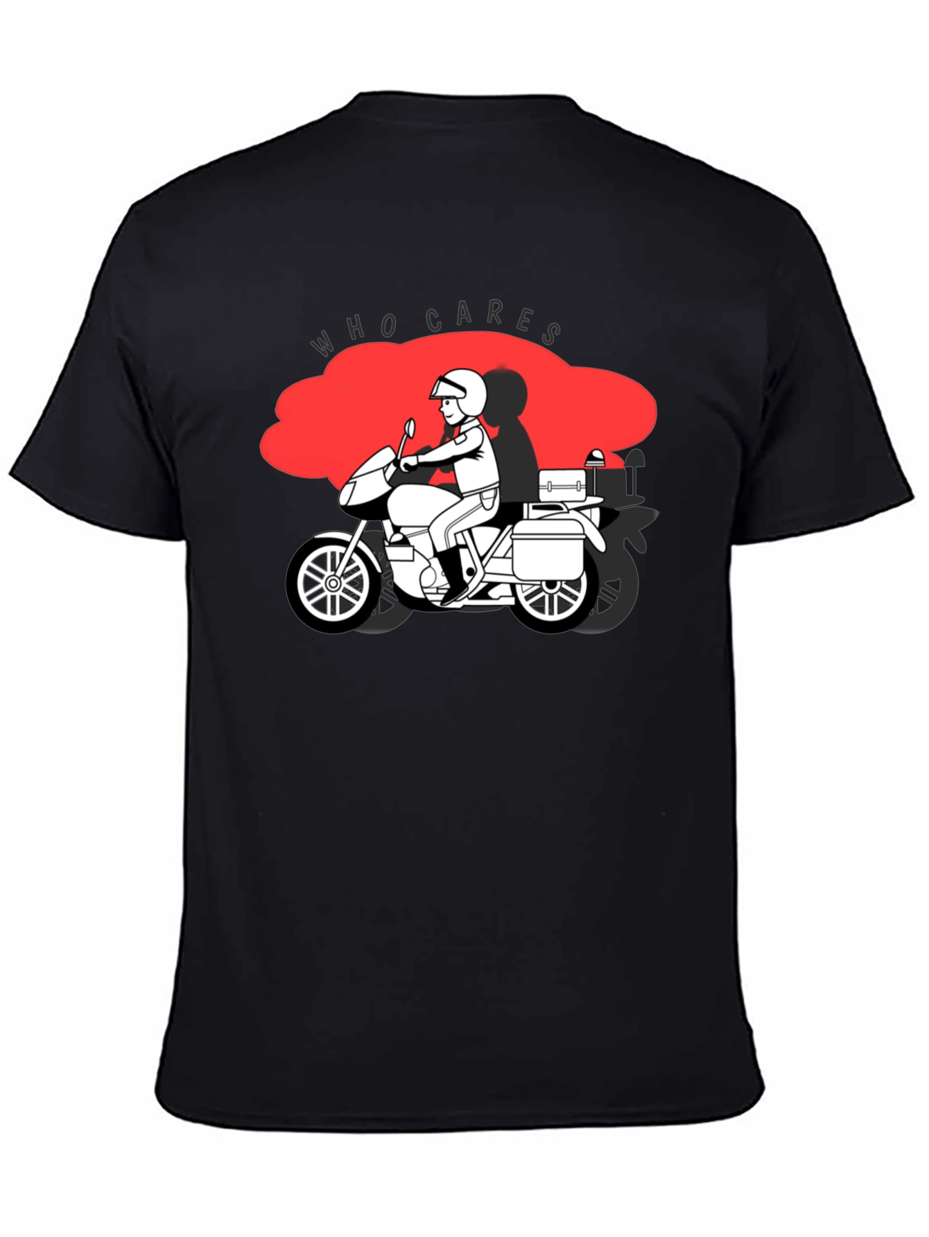 Who Cares Motorcycle Graphic T-Shirt