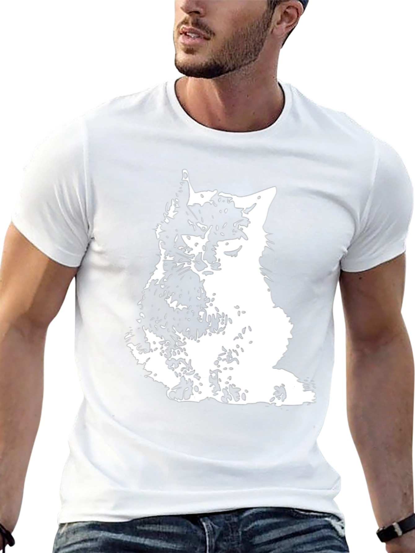 Cool Cat Graphic T-Shirt - Stylish Black Tee