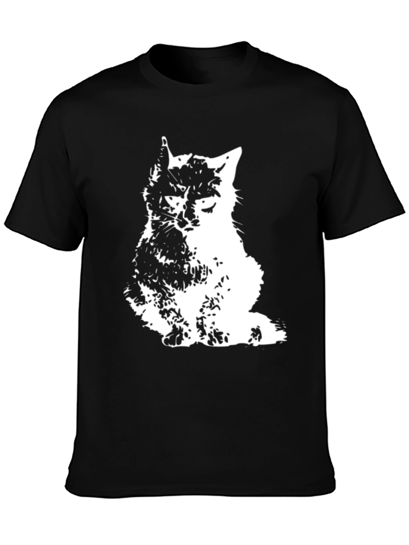 Cool Cat Graphic T-Shirt - Stylish Black Tee