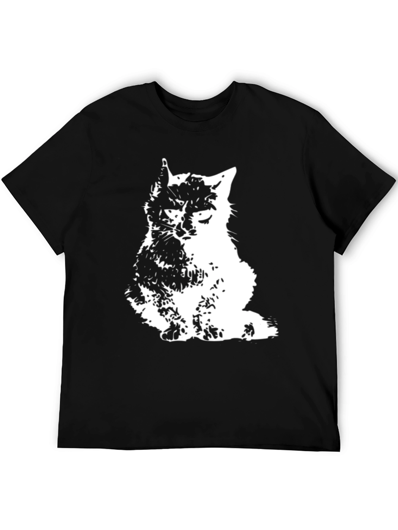 Cool Cat Graphic T-Shirt - Stylish Black Tee