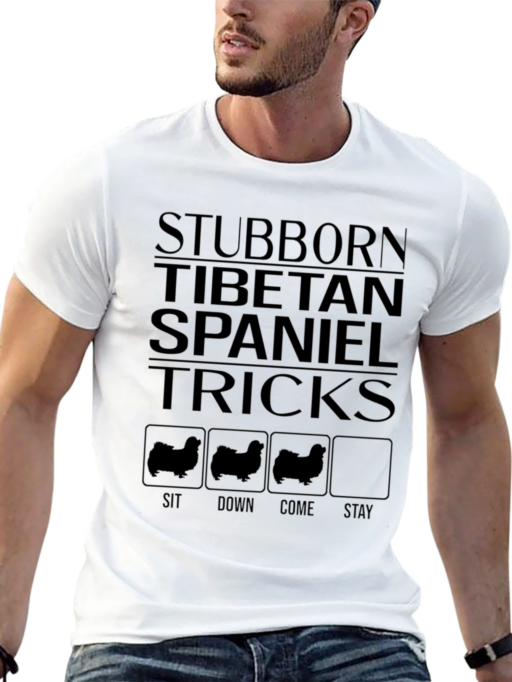 Stubborn Tibetan Spaniel Tricks Graphic T-Shirt