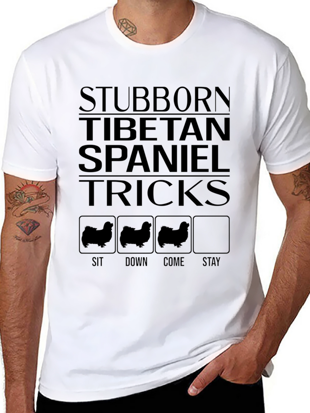 Stubborn Tibetan Spaniel Tricks Graphic T-Shirt