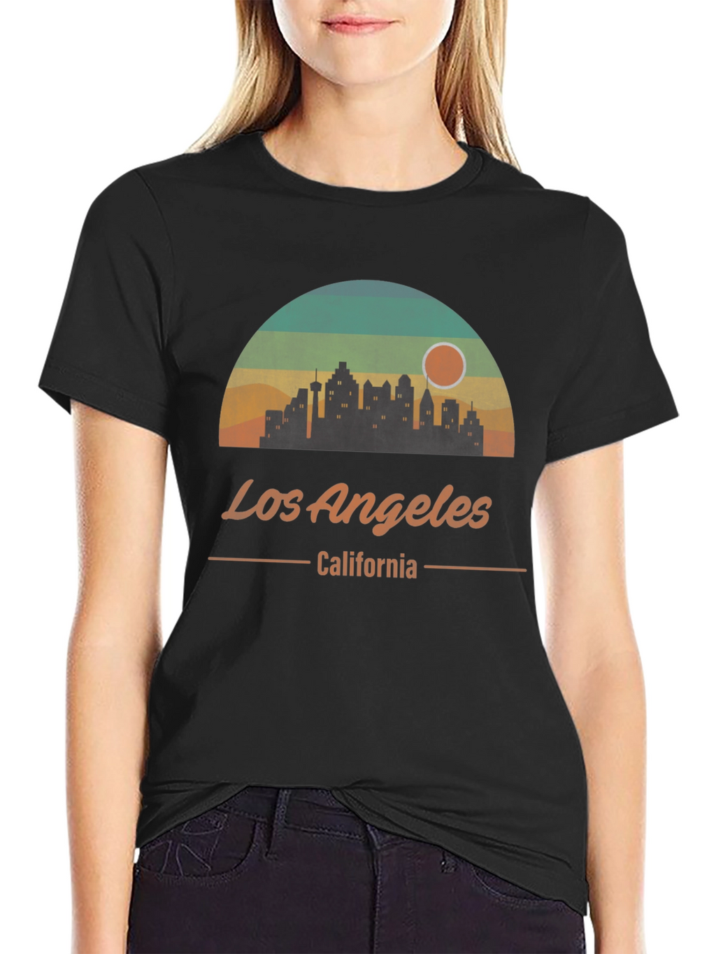 Los Angeles California Retro Skyline Graphic T-Shirt