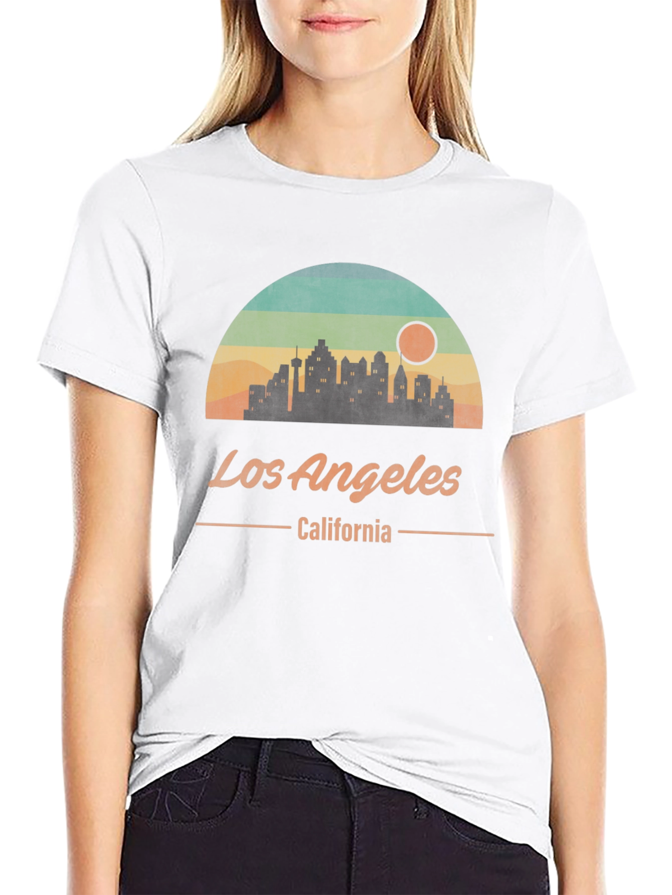 Los Angeles California Retro Skyline Graphic T-Shirt