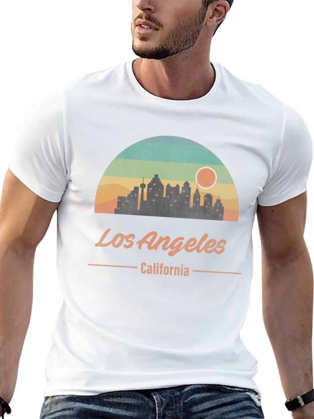 Los Angeles California Retro Skyline Graphic T-Shirt