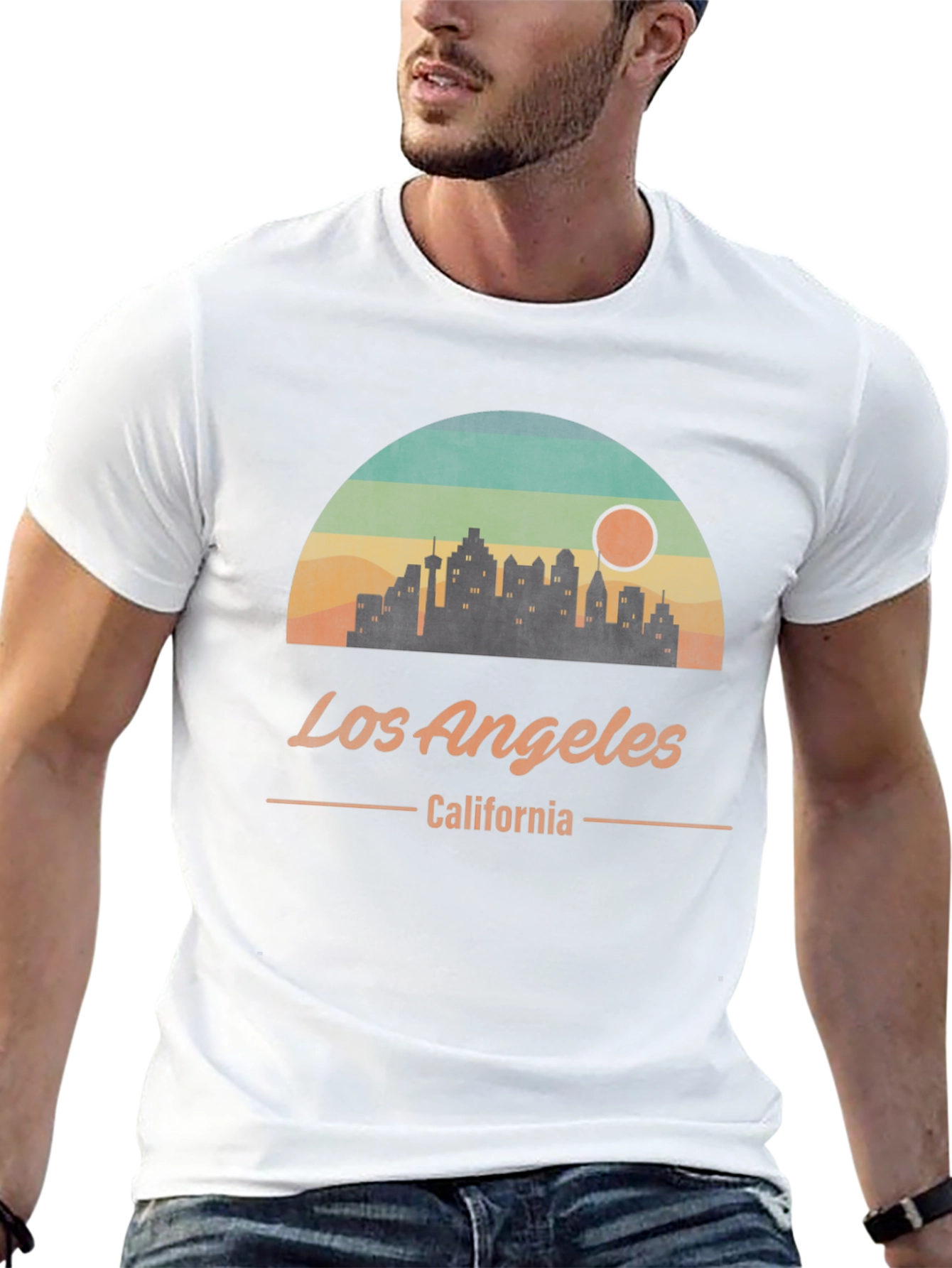 Los Angeles California Retro Skyline Graphic T-Shirt