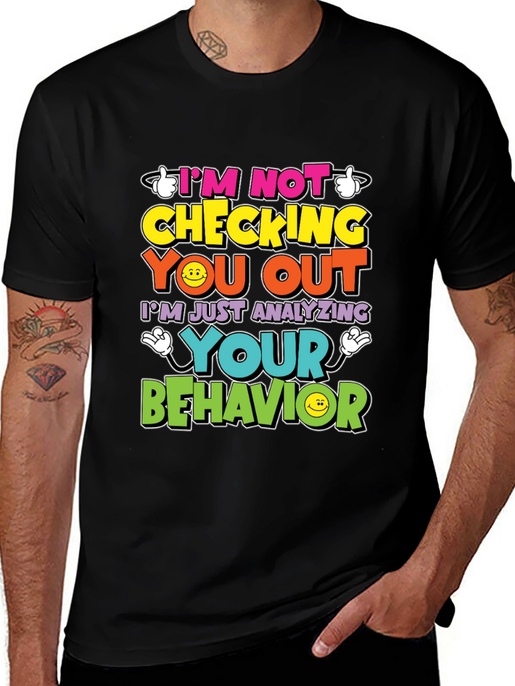 Funny Psychology T-Shirt - Im Not Checking You Out