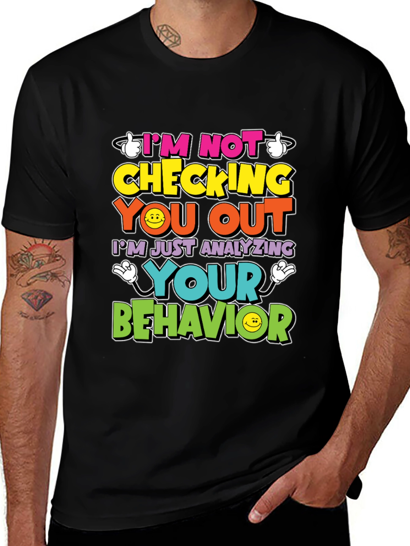 Funny Psychology T-Shirt - Im Not Checking You Out