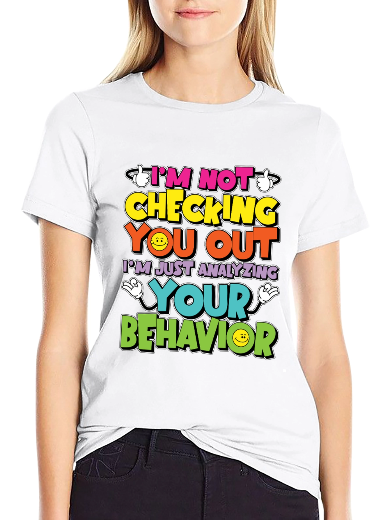 Funny Psychology T-Shirt - Im Not Checking You Out