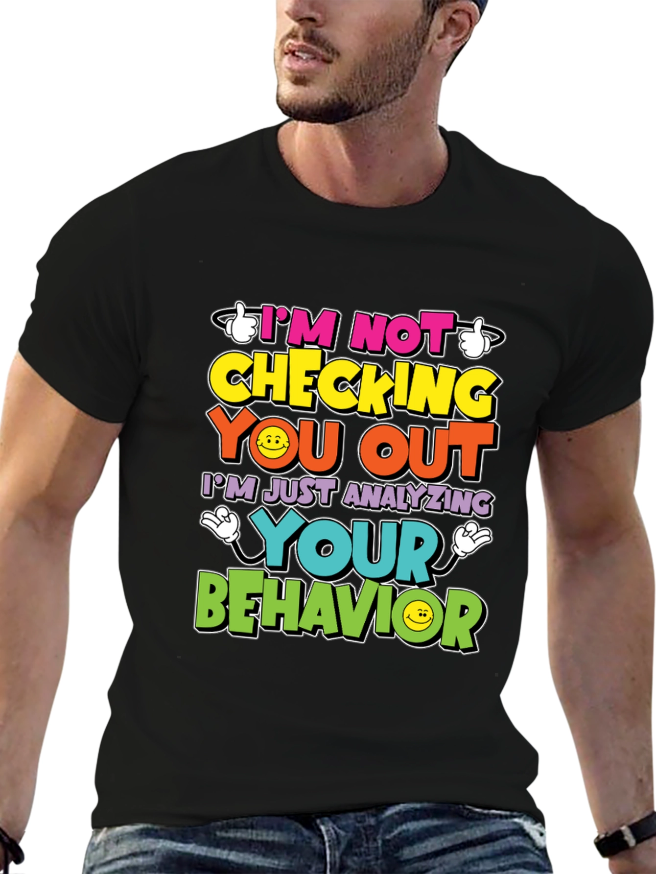 Funny Psychology T-Shirt - Im Not Checking You Out
