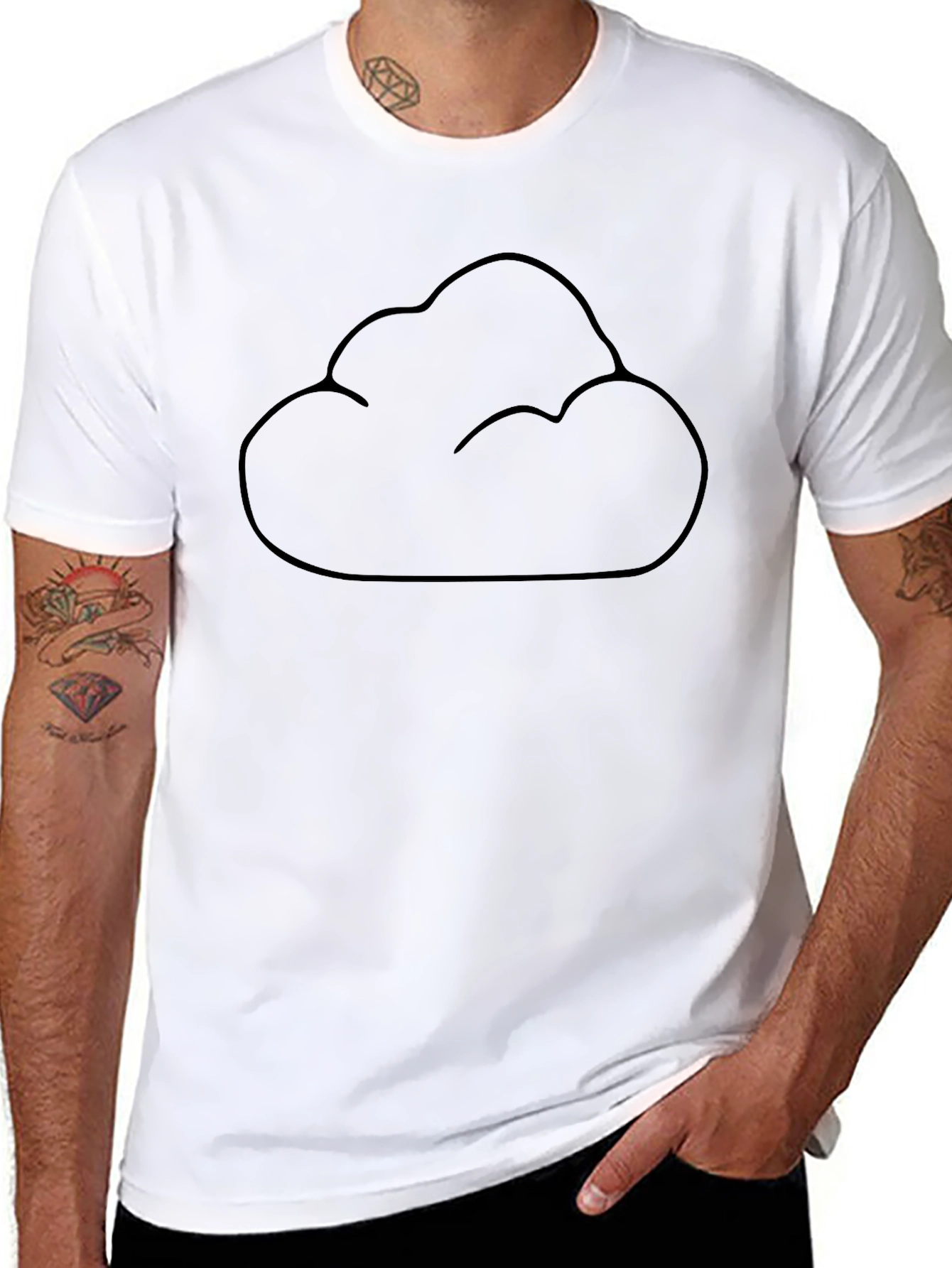 Cloud Graphic Black T-Shirt - Stylish & Comfy