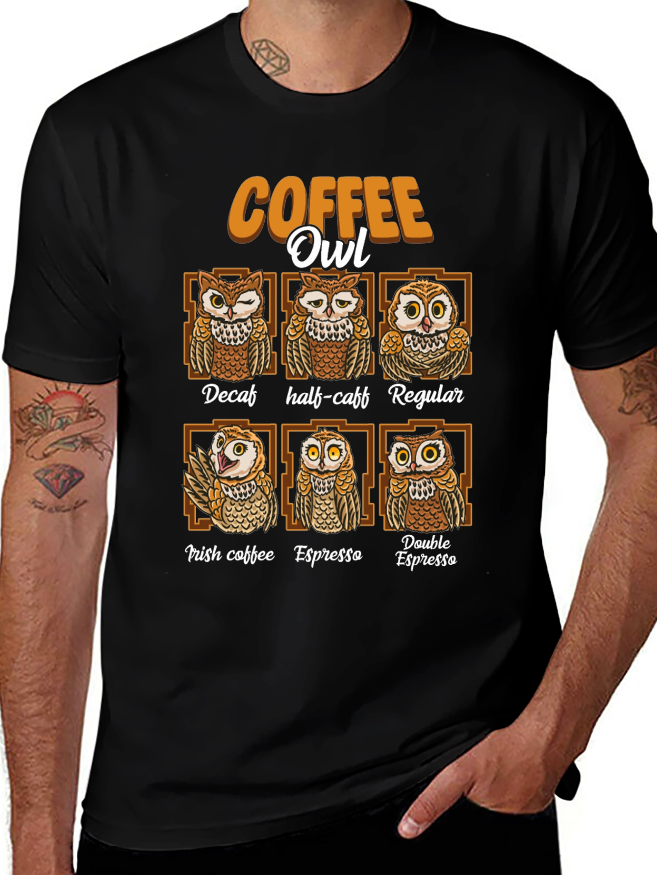 Coffee Owl T-Shirt - Unique Coffee Lovers Tee