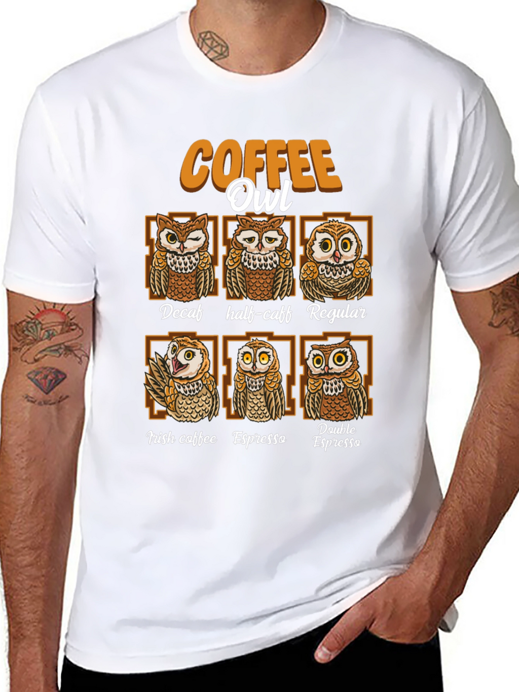 Coffee Owl T-Shirt - Unique Coffee Lovers Tee