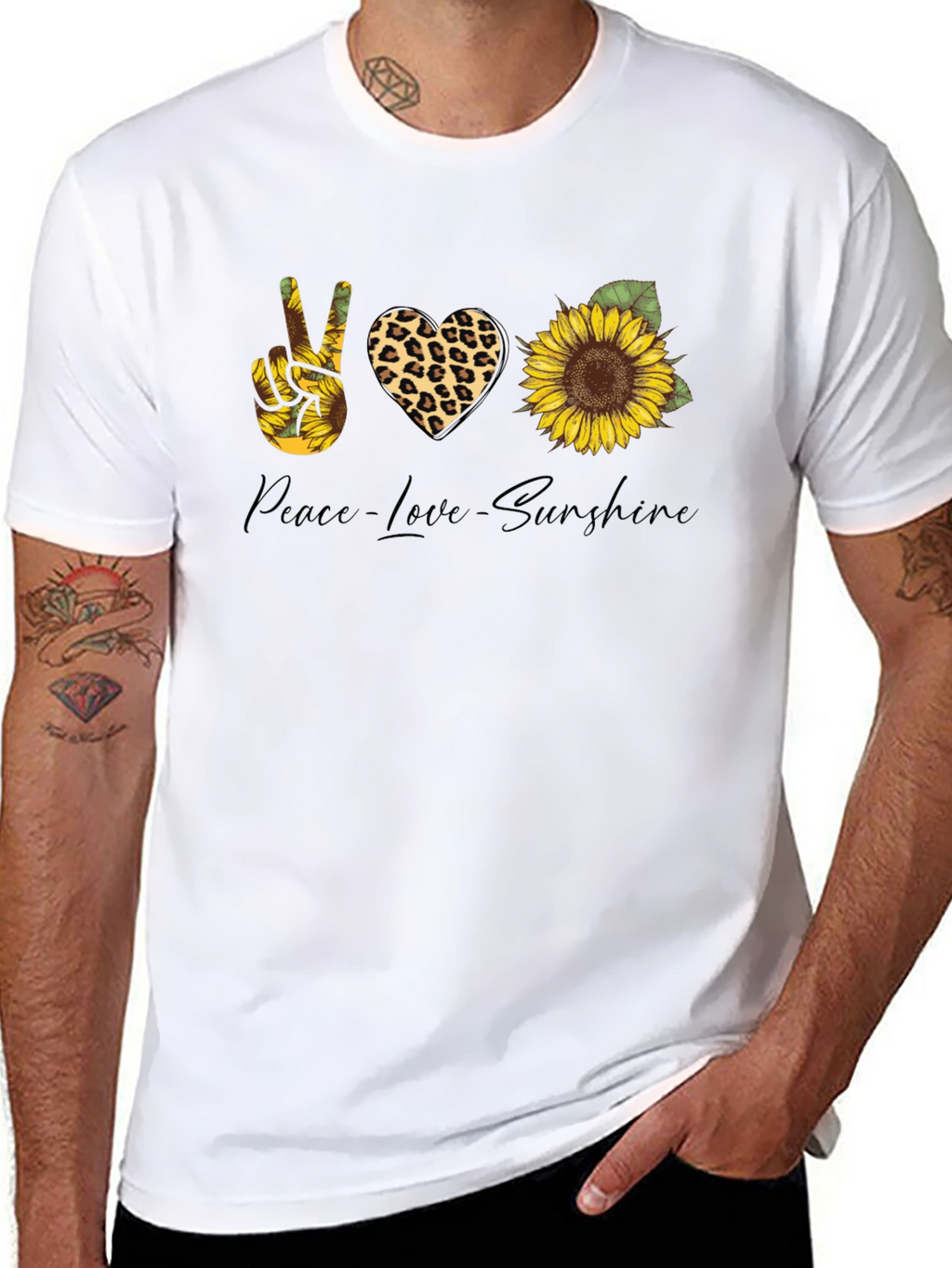 Peace Love Sunshine Sunflower Graphic Tee