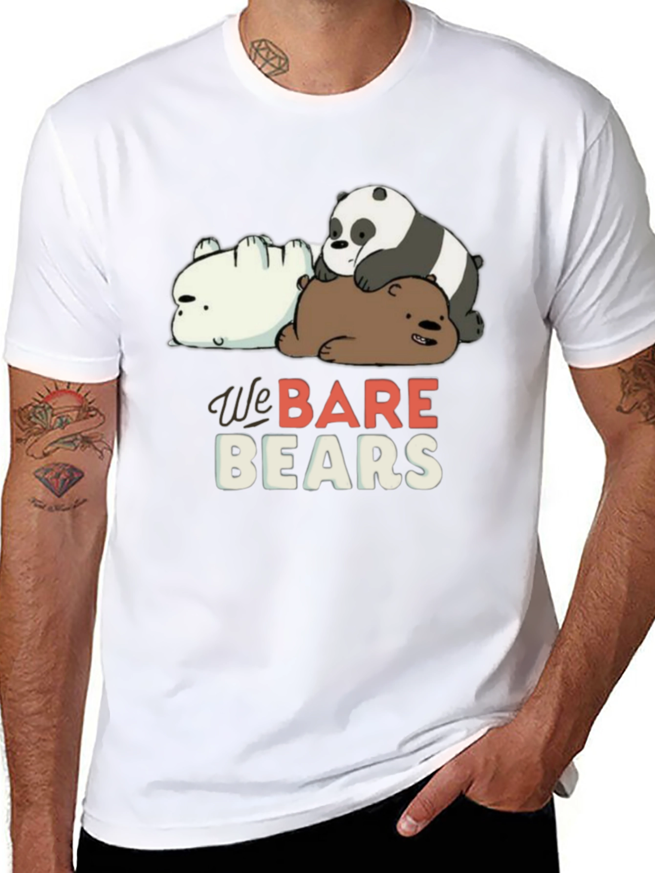 We Bare Bears Black Graphic T-Shirt