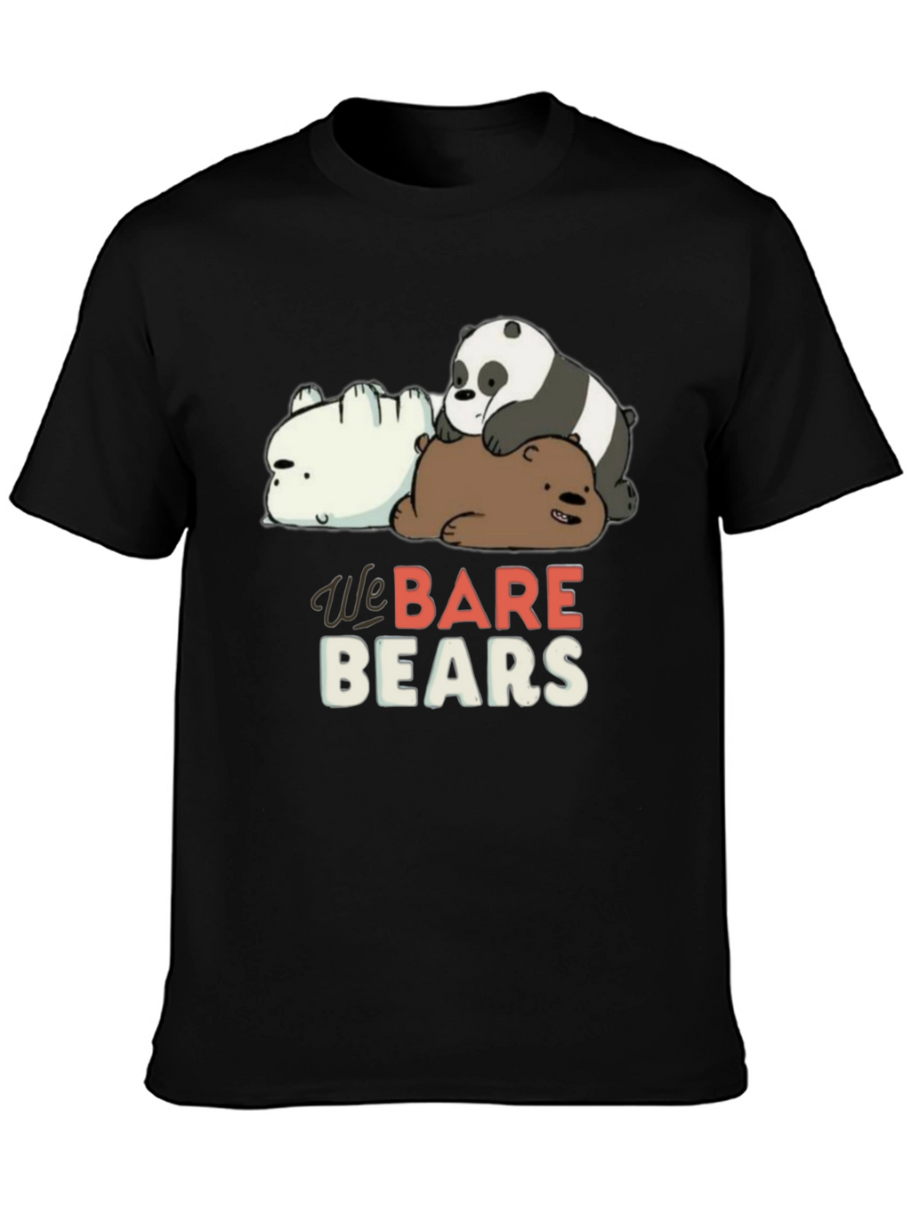 We Bare Bears Black Graphic T-Shirt