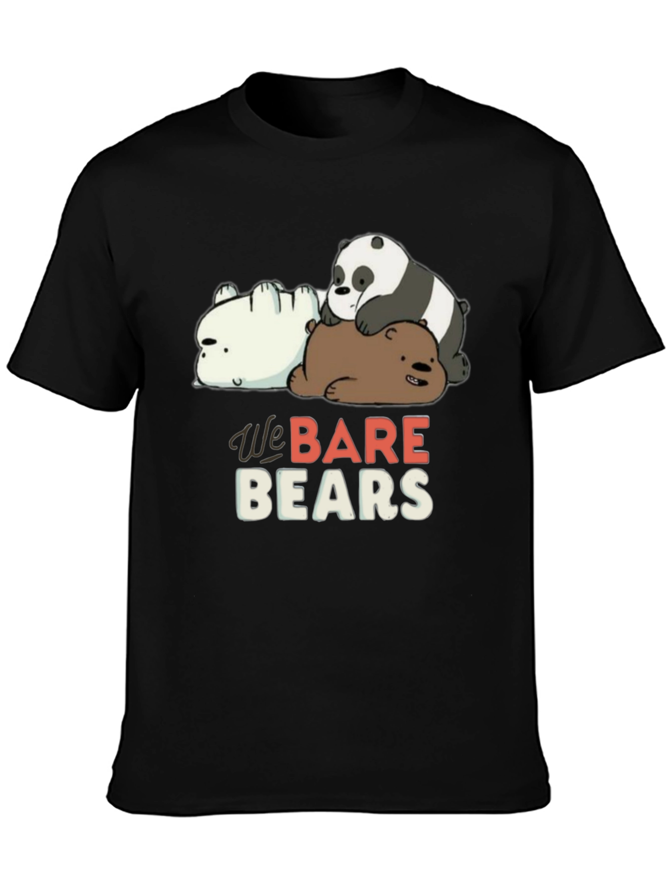 We Bare Bears Black Graphic T-Shirt