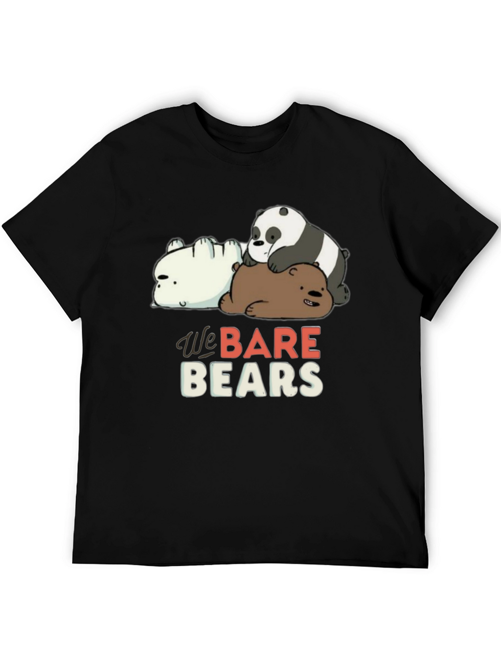We Bare Bears Black Graphic T-Shirt
