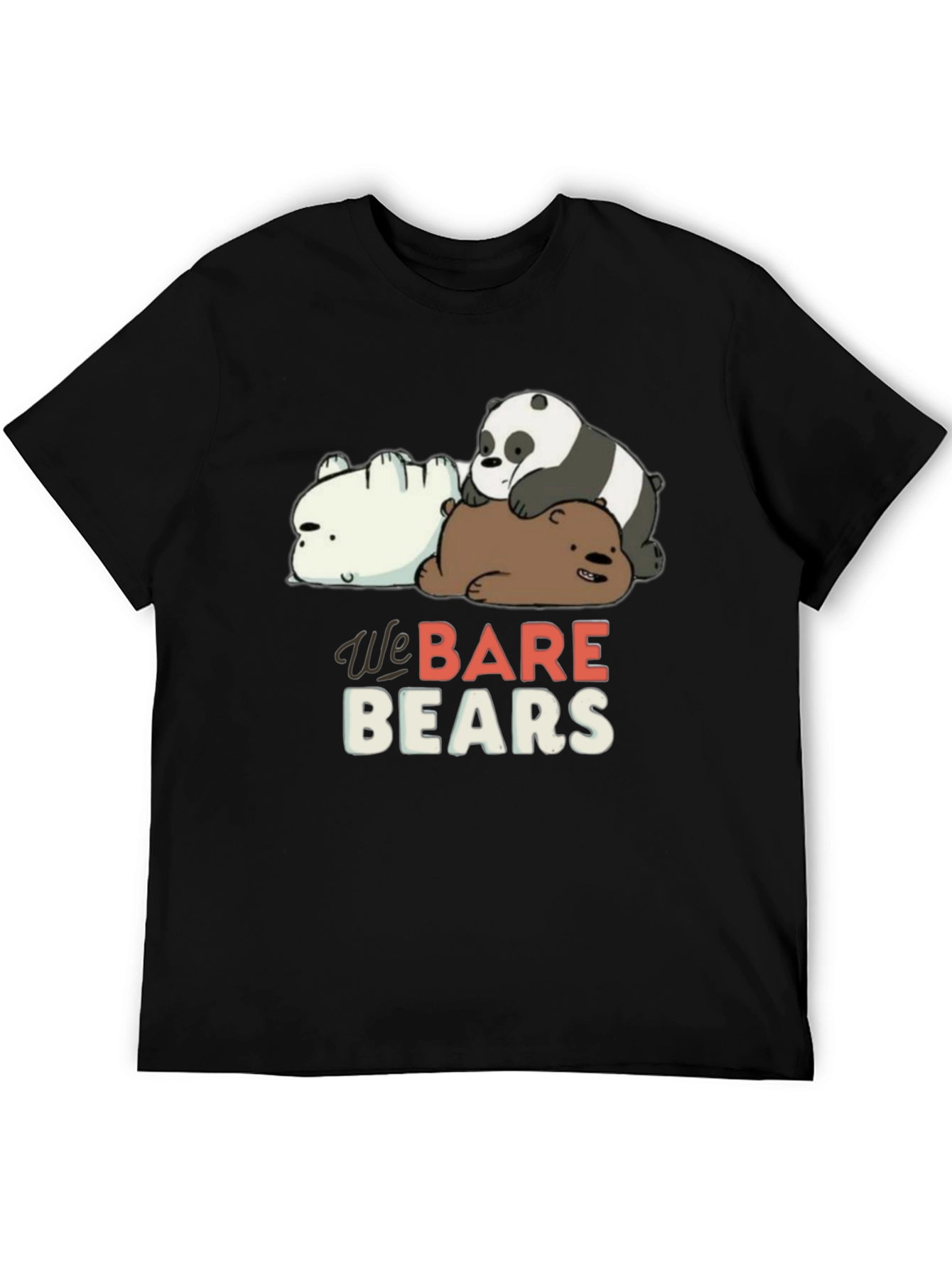 We Bare Bears Black Graphic T-Shirt