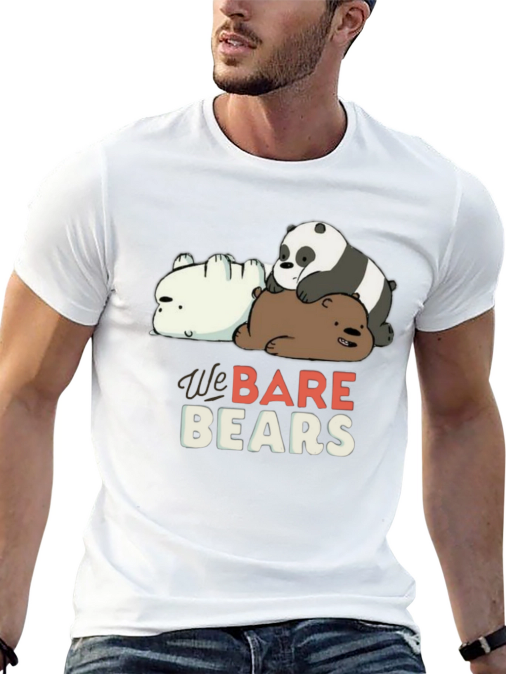 We Bare Bears Black Graphic T-Shirt