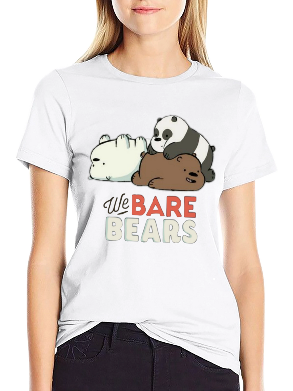 We Bare Bears Black Graphic T-Shirt