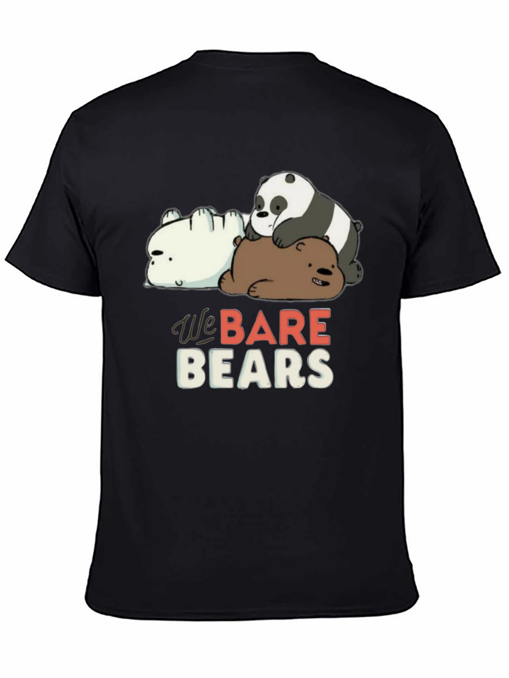 We Bare Bears Black Graphic T-Shirt