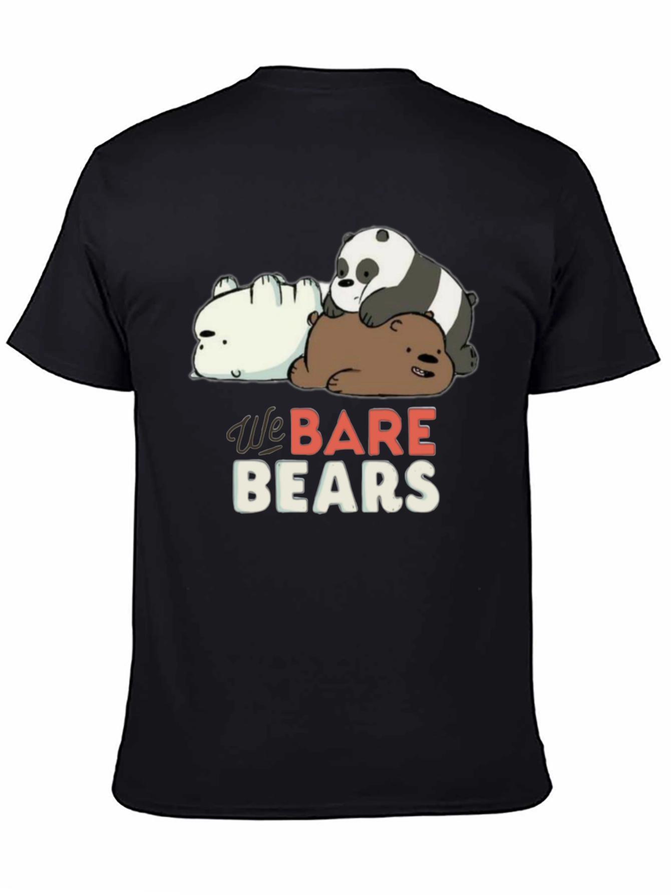 We Bare Bears Black Graphic T-Shirt