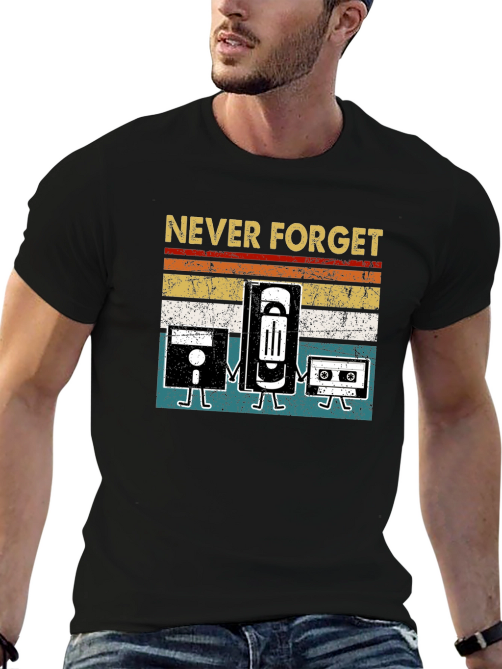 Never Forget Retro Tech T-Shirt