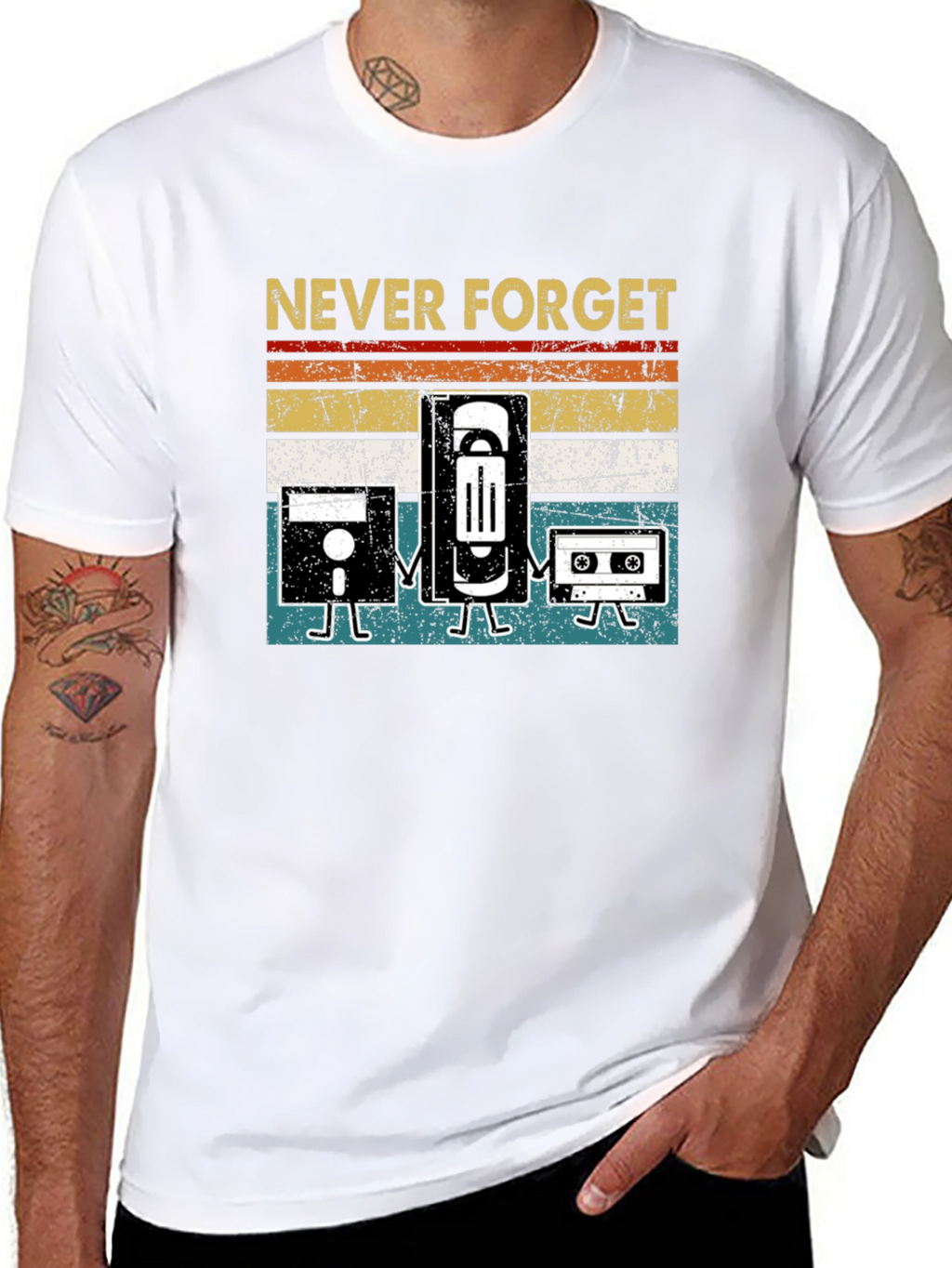 Never Forget Retro Tech T-Shirt