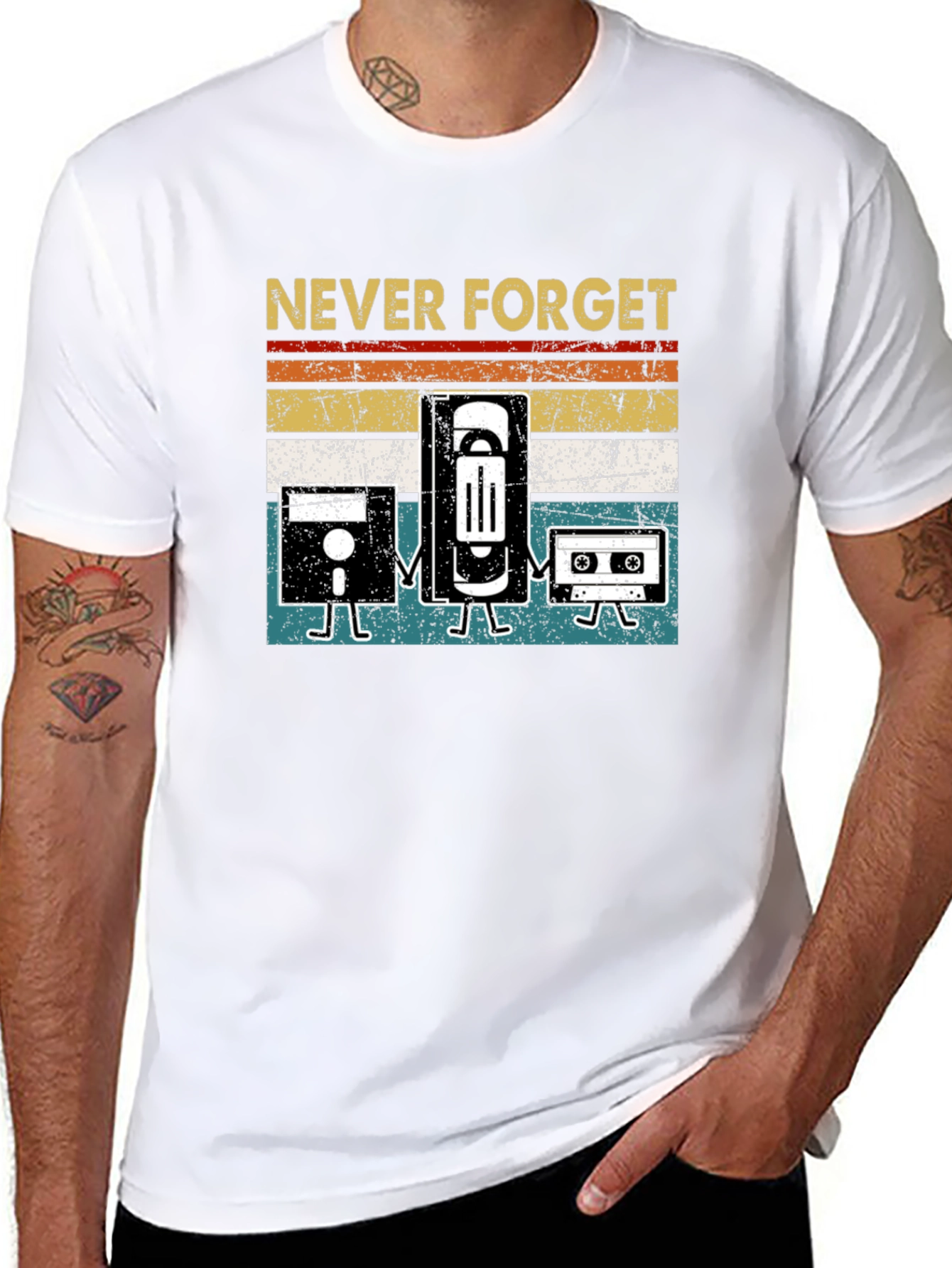 Never Forget Retro Tech T-Shirt