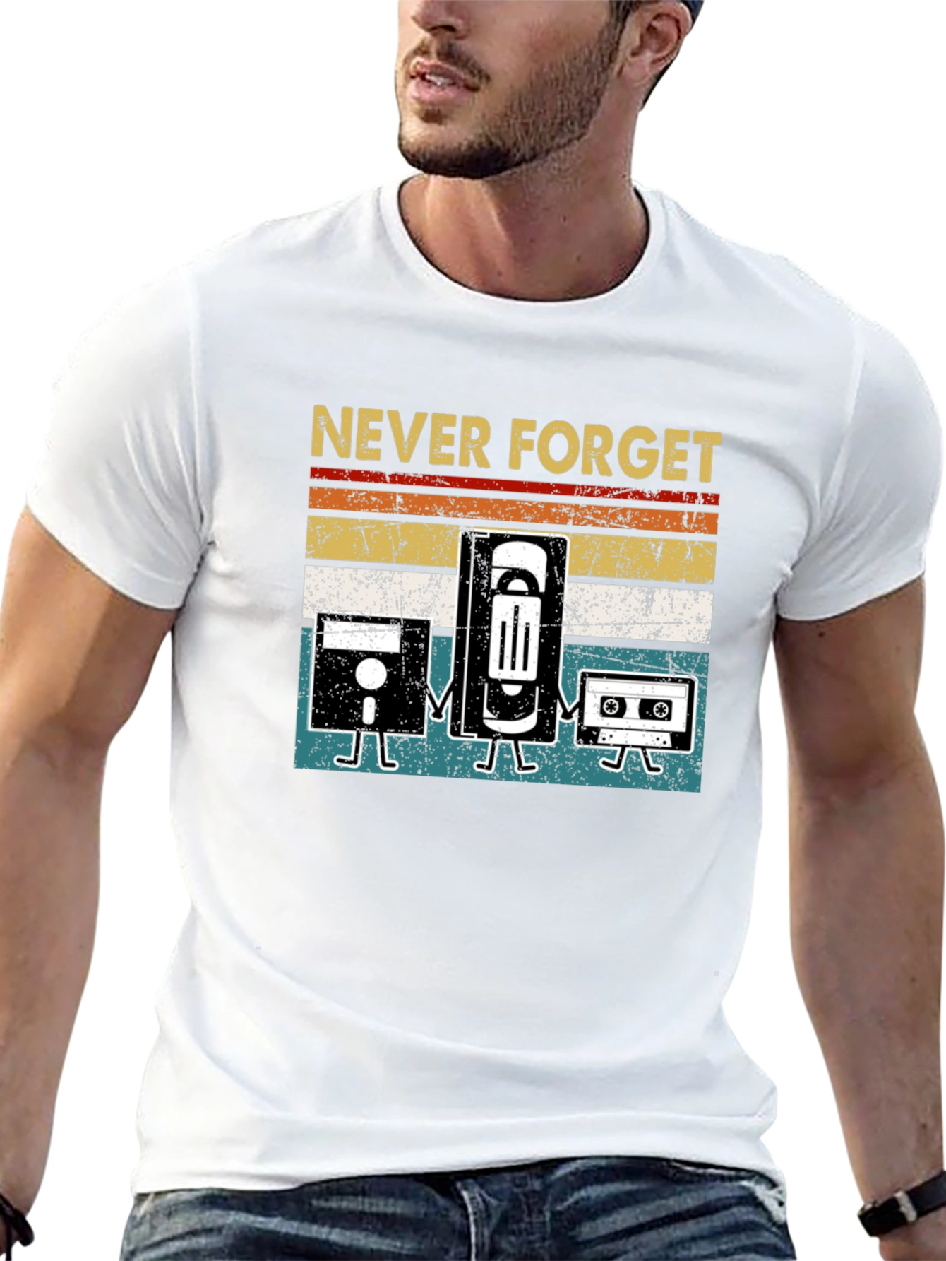 Never Forget Retro Tech T-Shirt
