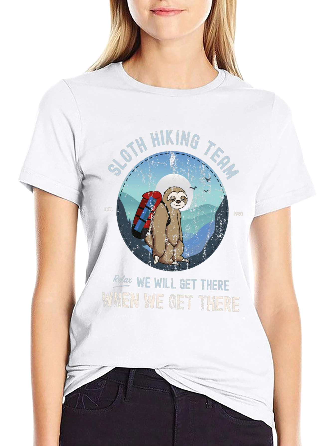 Sloth Hiking Team T-Shirt - Relax Well Get There!