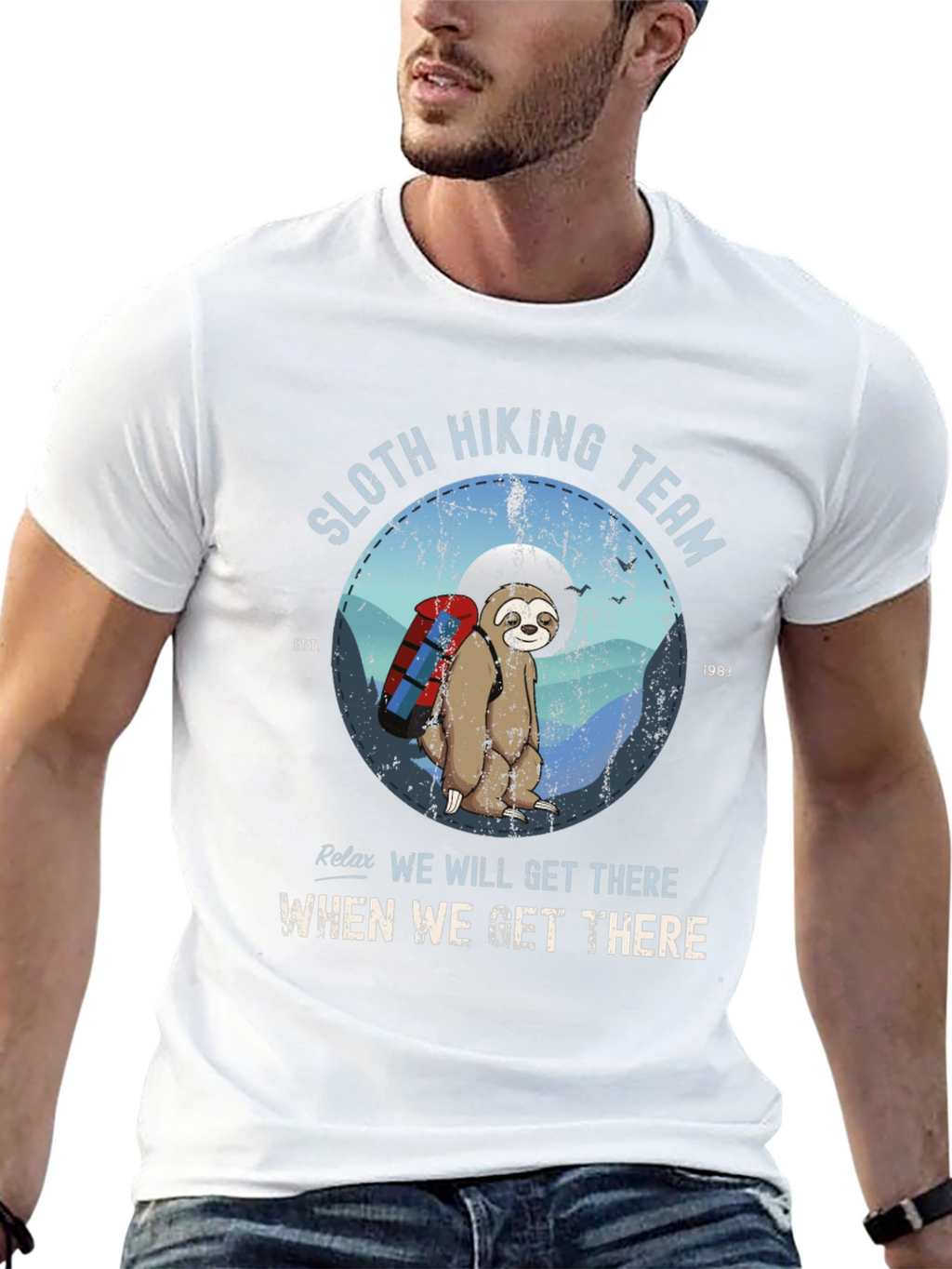 Sloth Hiking Team T-Shirt - Relax Well Get There!