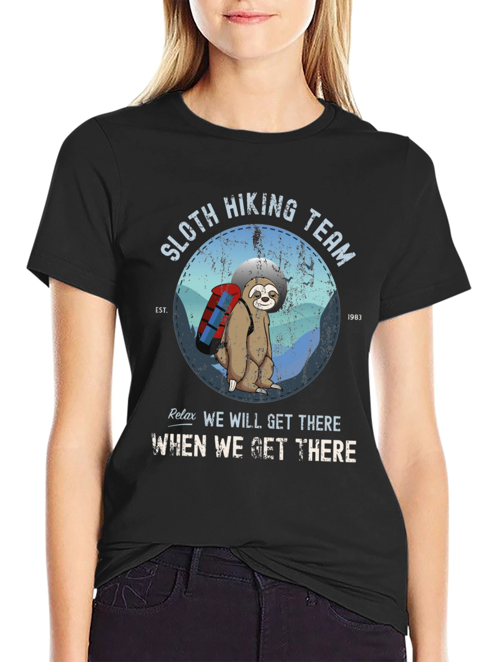Sloth Hiking Team T-Shirt - Relax Well Get There!