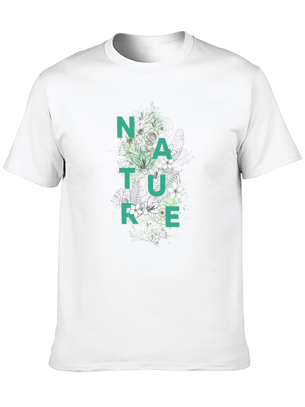 Nature Graphic Print Black T-Shirt