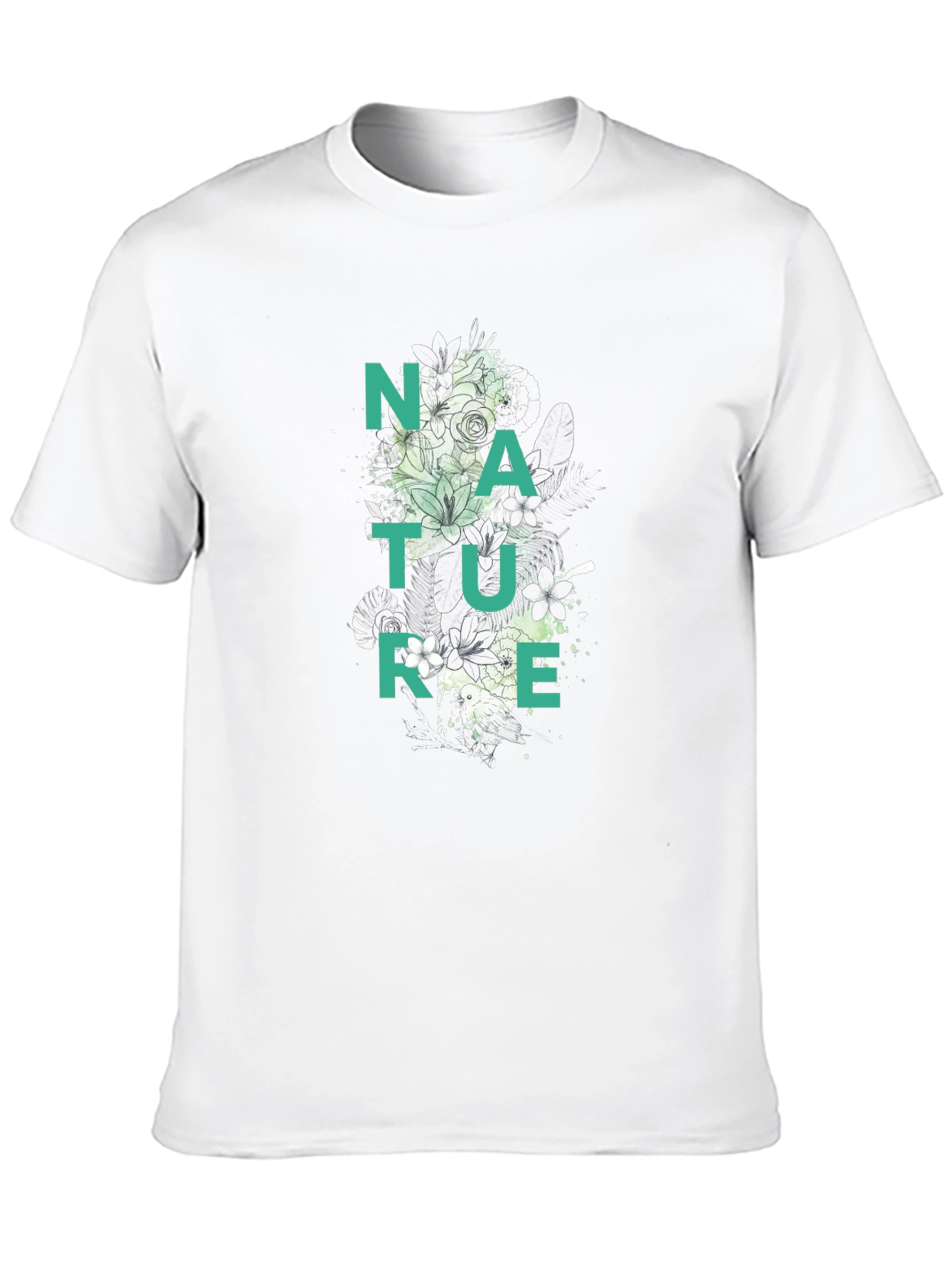 Nature Graphic Print Black T-Shirt