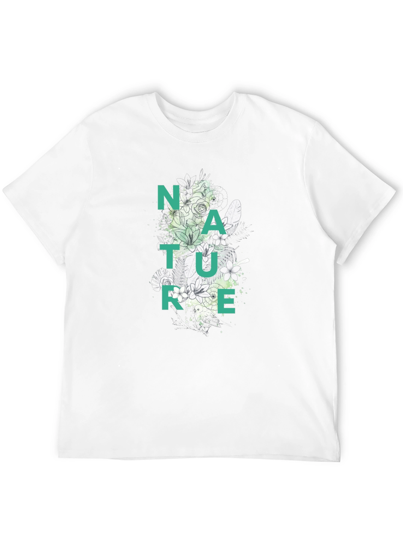 Nature Graphic Print Black T-Shirt