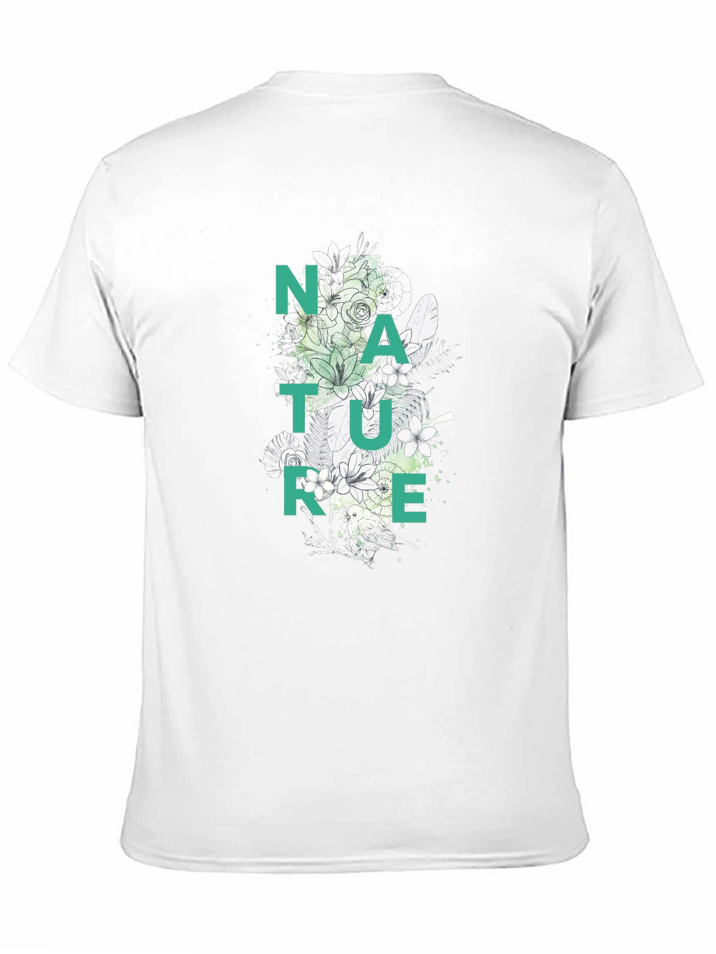 Nature Graphic Print Black T-Shirt