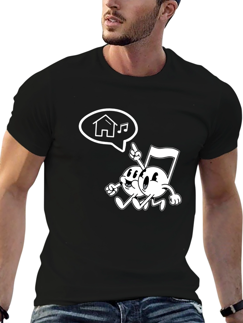 Retro Music Note Graphic Tee